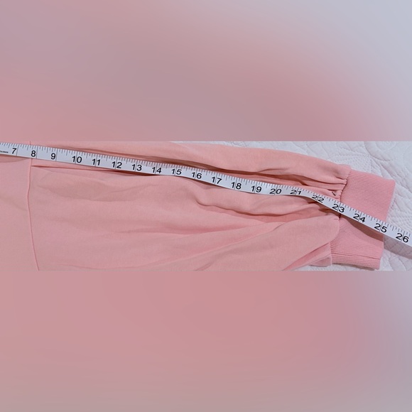 PRELOVED SZ L Fantastic Fawn Pink Women’s Sweatshirt with Bow Accents - Picture 7 of 9